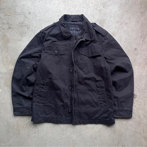 Vintage Levi’s Black Button Zip Up Jacket - Picture 1 of 3